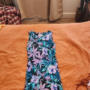 Hilo Hattie Blue and Purple Bodycon Mini Dress